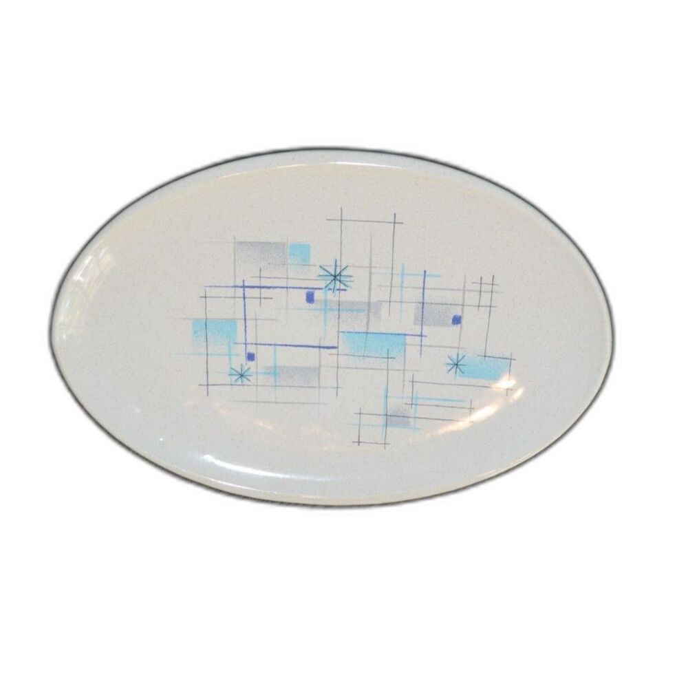 MCM Franciscan Oasis Chop Plate 1950's Atomic Design Stoneware Cosmic Serving